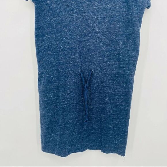 Old Navy Size Medium Navy Blue Space Dye Short Sleeve Drawstring Waist Dress - Picture 3 of 7